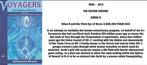 THE SECOND SEEDING SIRIUS B Sirius B and the Third Eye of Horus 4,000,000 YEARS AGO