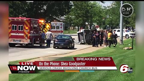 11 children, 2 adults injured in crash involving church van and two other vehicles in Greenfield