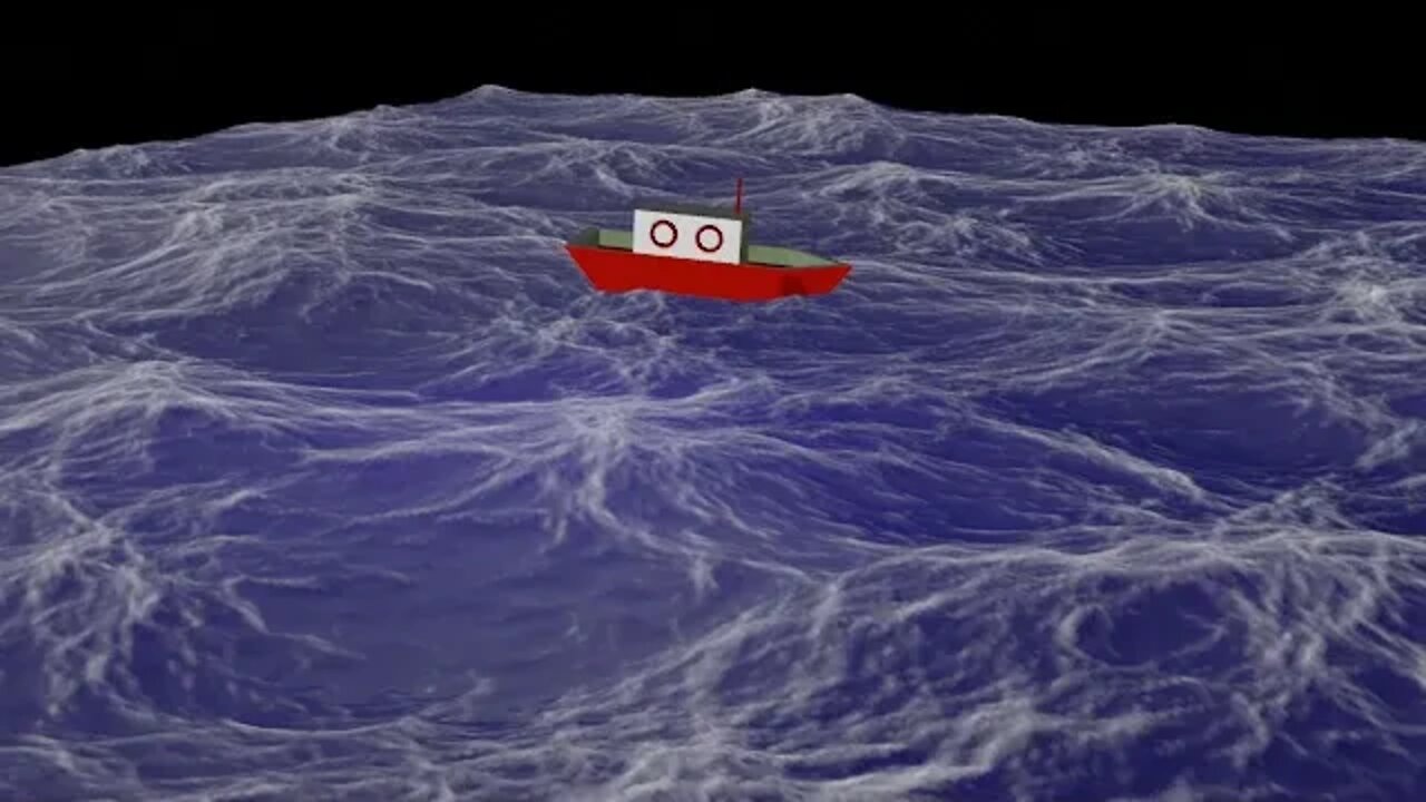 Um Barco no Oceano em Blender 3D