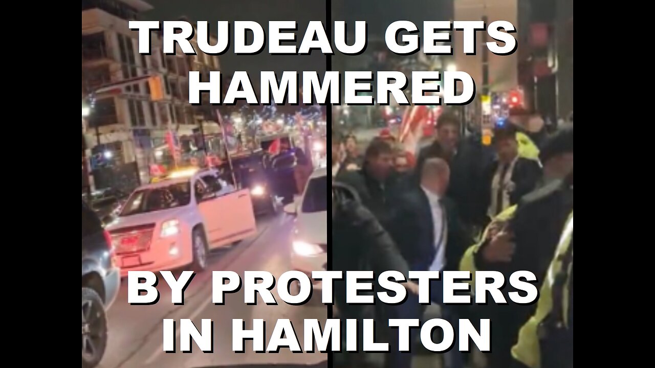 Justin Trudeau gets Hammered by Protesters in Hamilton walking through Jackson Square | Jan 24 2023