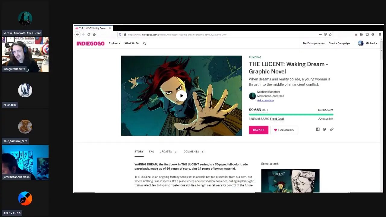 150 Backers Shill-out stream