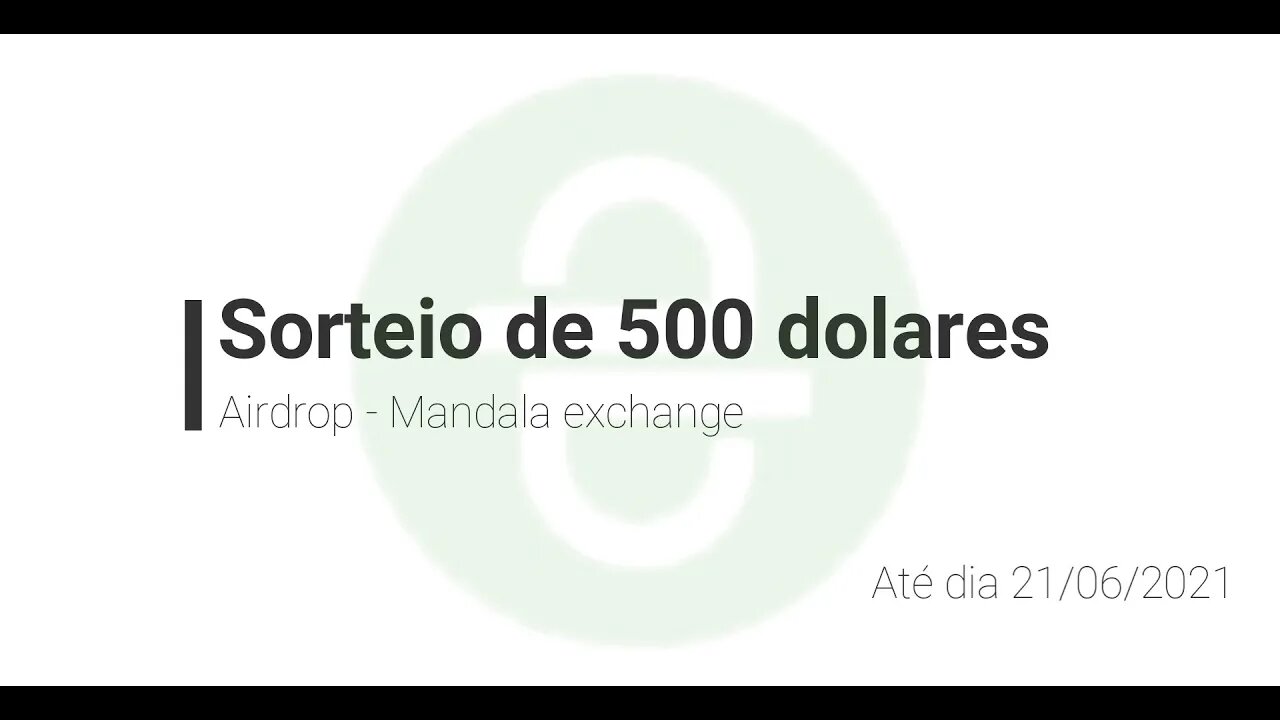 Airdrop - Mandala Exchange - Sorteando 500 doletas pra "nois"