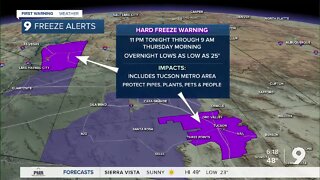 Freeze Warnings in effect as bitter cold air arrives