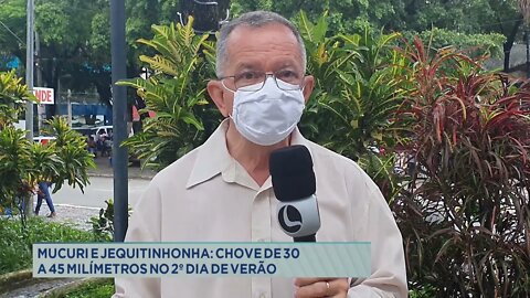 Mucuri e Jequitinhonha: chove de 30 a 45 milímetros no segundo dia de verão