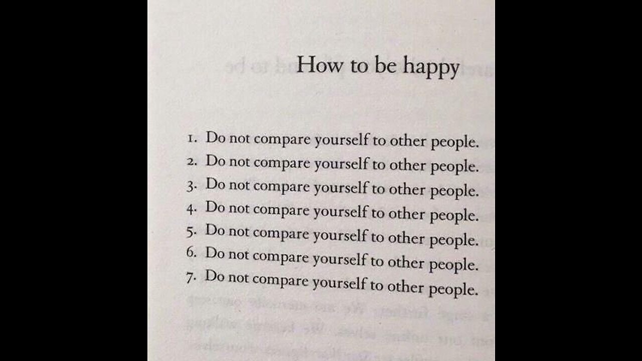 How to Be Happy Don't Compare Yourself to Other People