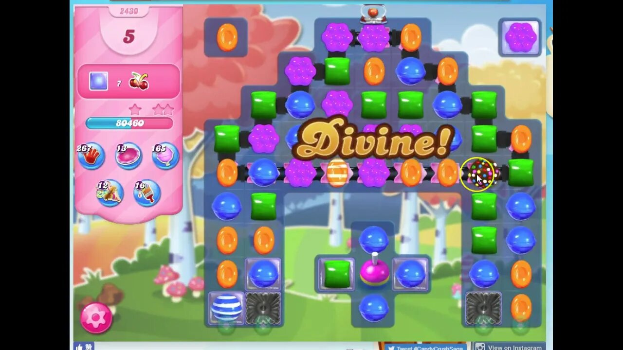 Candy Crush Level 2430 Audio Talkthrough, 1 Star 0 Boosters