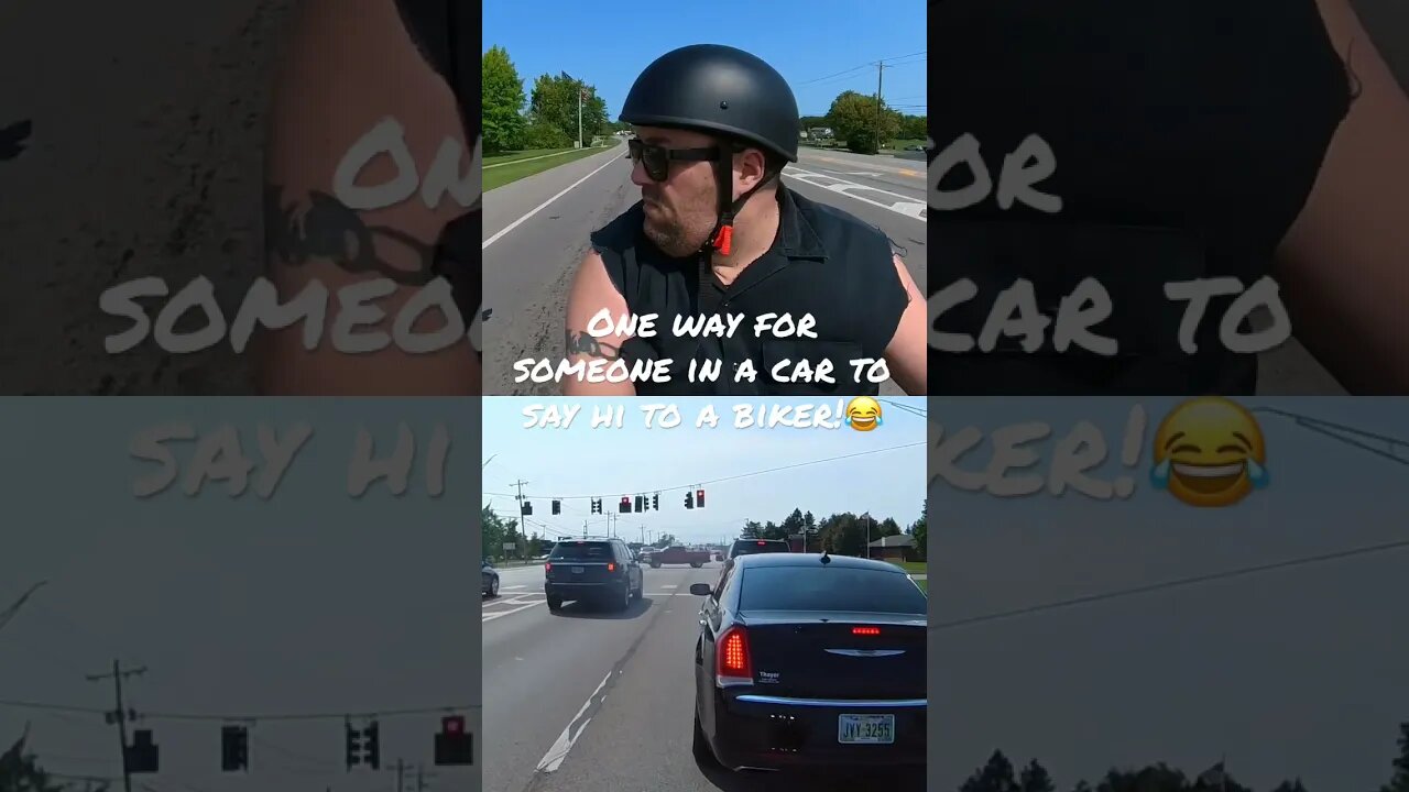 One way someone in a car can say hi to a biker!#shorts #harleydavidson #motorcycle #funny