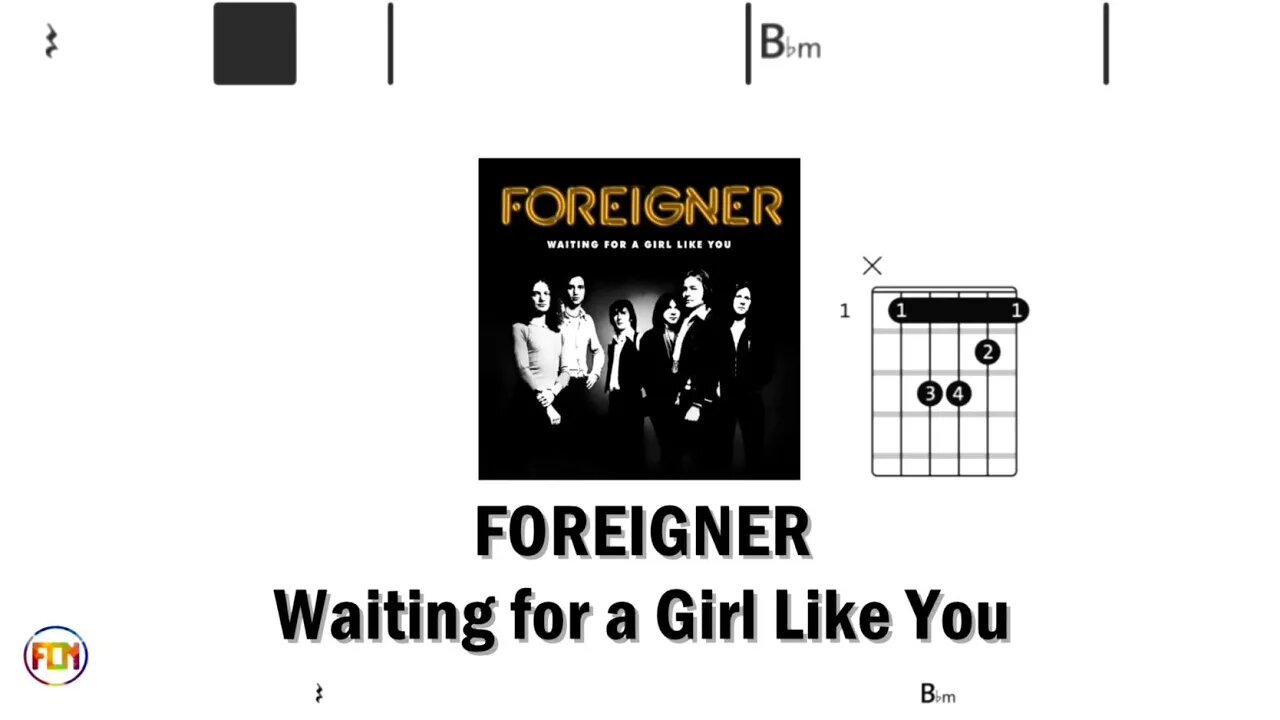 FOREIGNER Waiting for a Girl Like You - (Chords & Lyrics like a Karaoke) HD