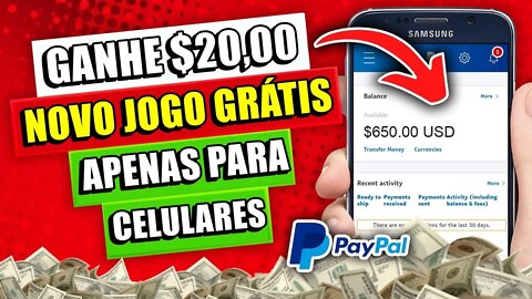 LANÇOU! Novo APP de JOGO QUE GANHA DINHEIRO de VERDADE PAGANDO $20 NA HORA via PayPal