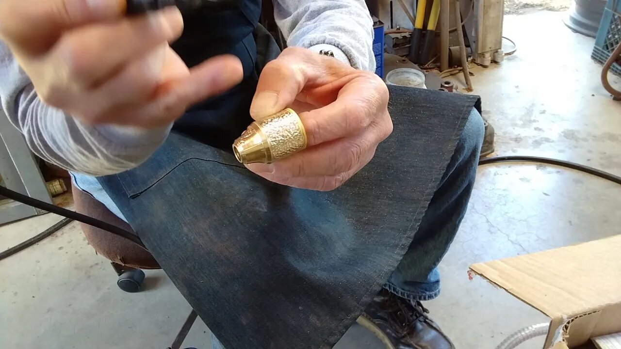 Creating the " Hammered" look/ texture on metal for pipes or canes