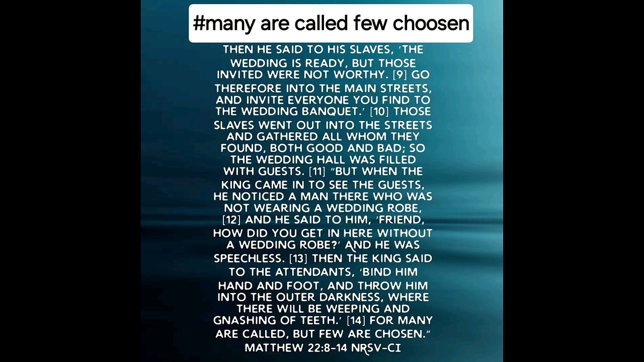 many are called few are choosen