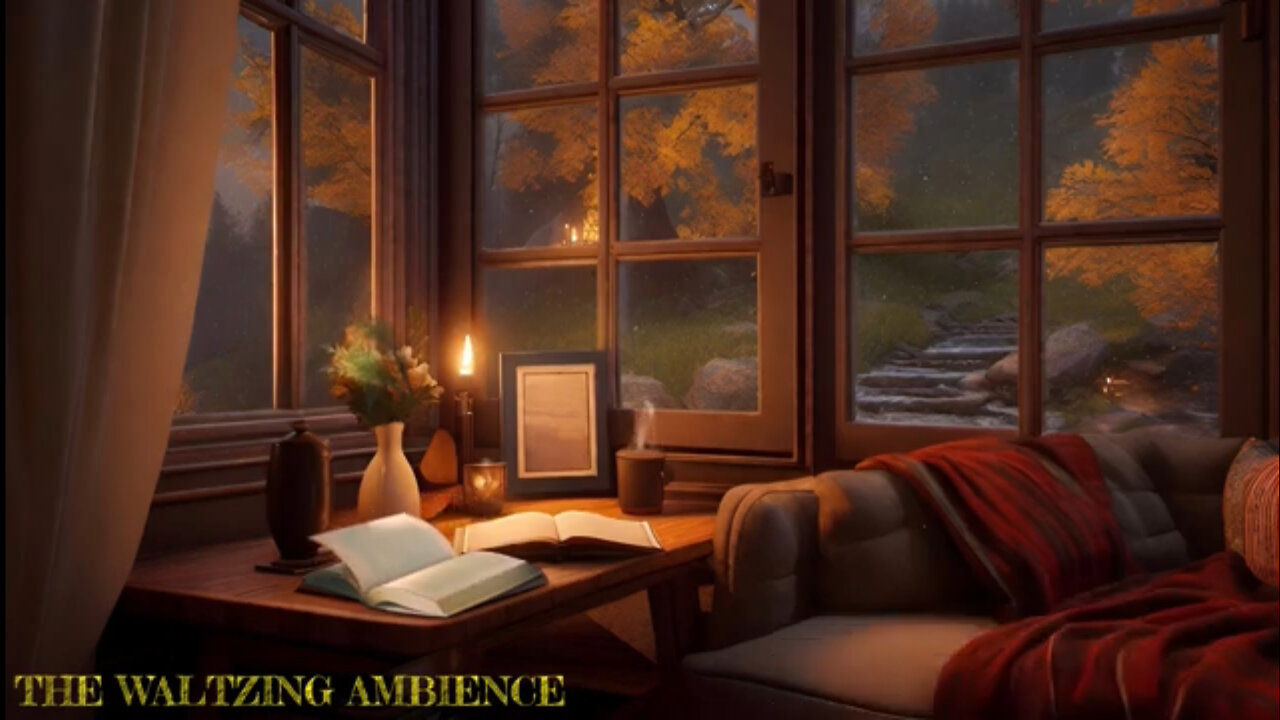 A Cozy Candle Lit Reading Nook : An Hour Of Soft Music & Rain Ambience 🕯️📚