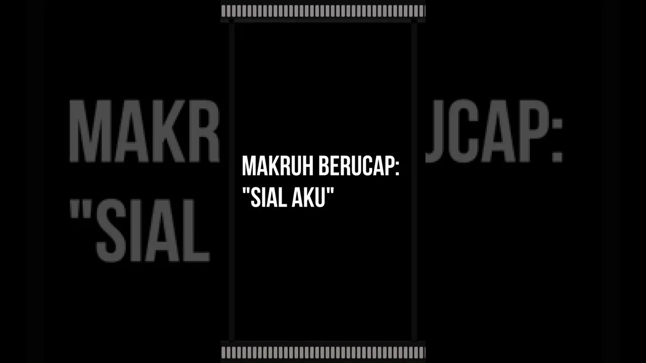 Makruh berucap Sial aku