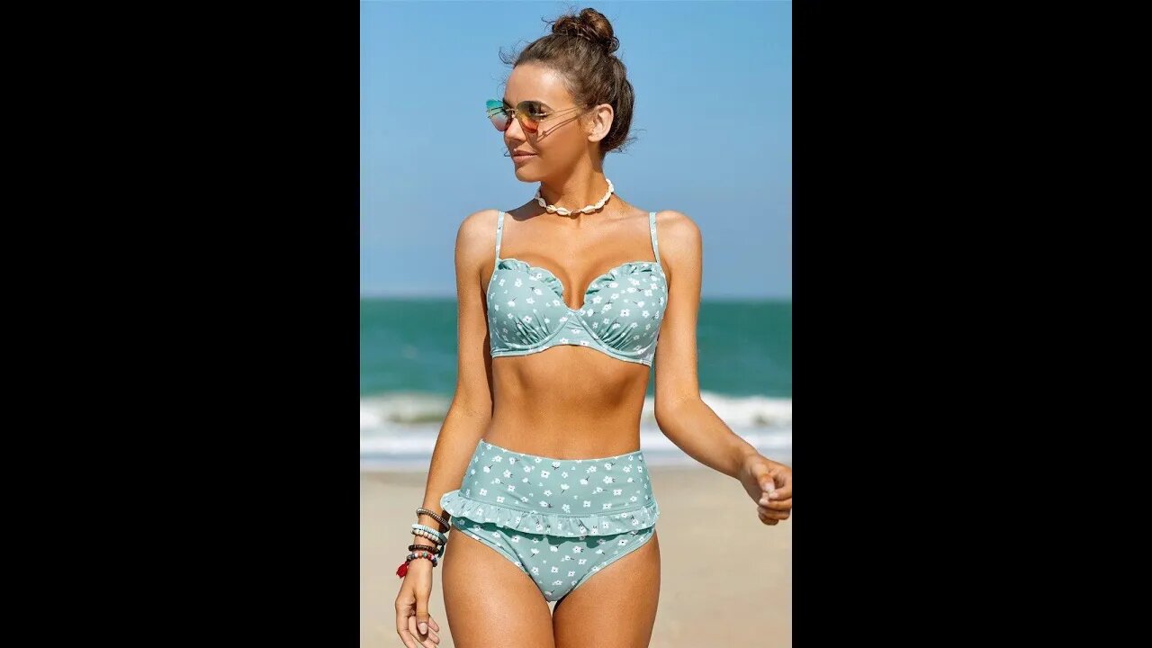 Ruffled Detail Bikini Set