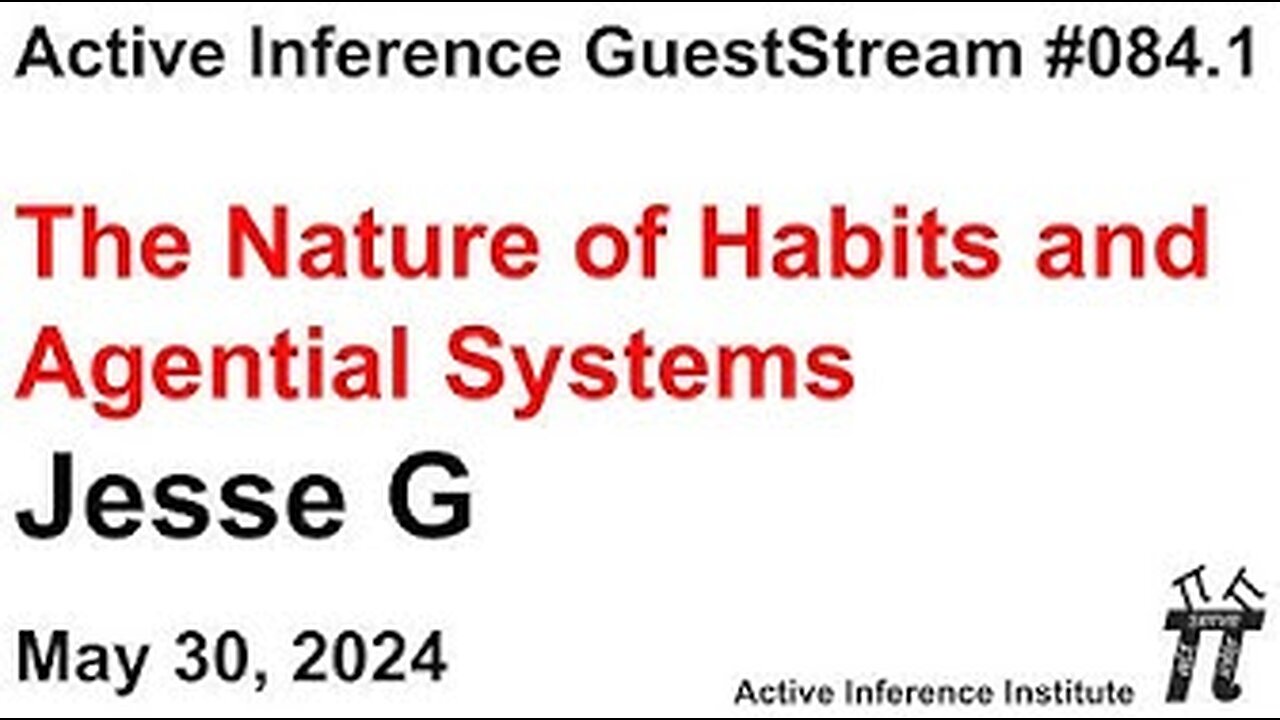 ActInf GuestStream 084.1 ~ "The Nature of Habits and Agential Systems", Jesse G