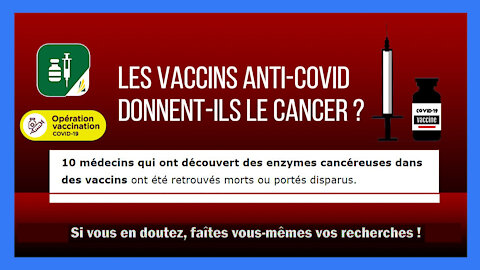 VACCINS ARNm anti-covid et Cancers. (Hd 720) Lire descriptif