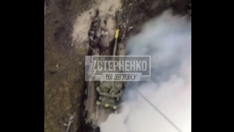 UKRAINIAN WAR CRIME! Ukrainian tank repeatedly runs over a wounded Russian soldier guided by a drone