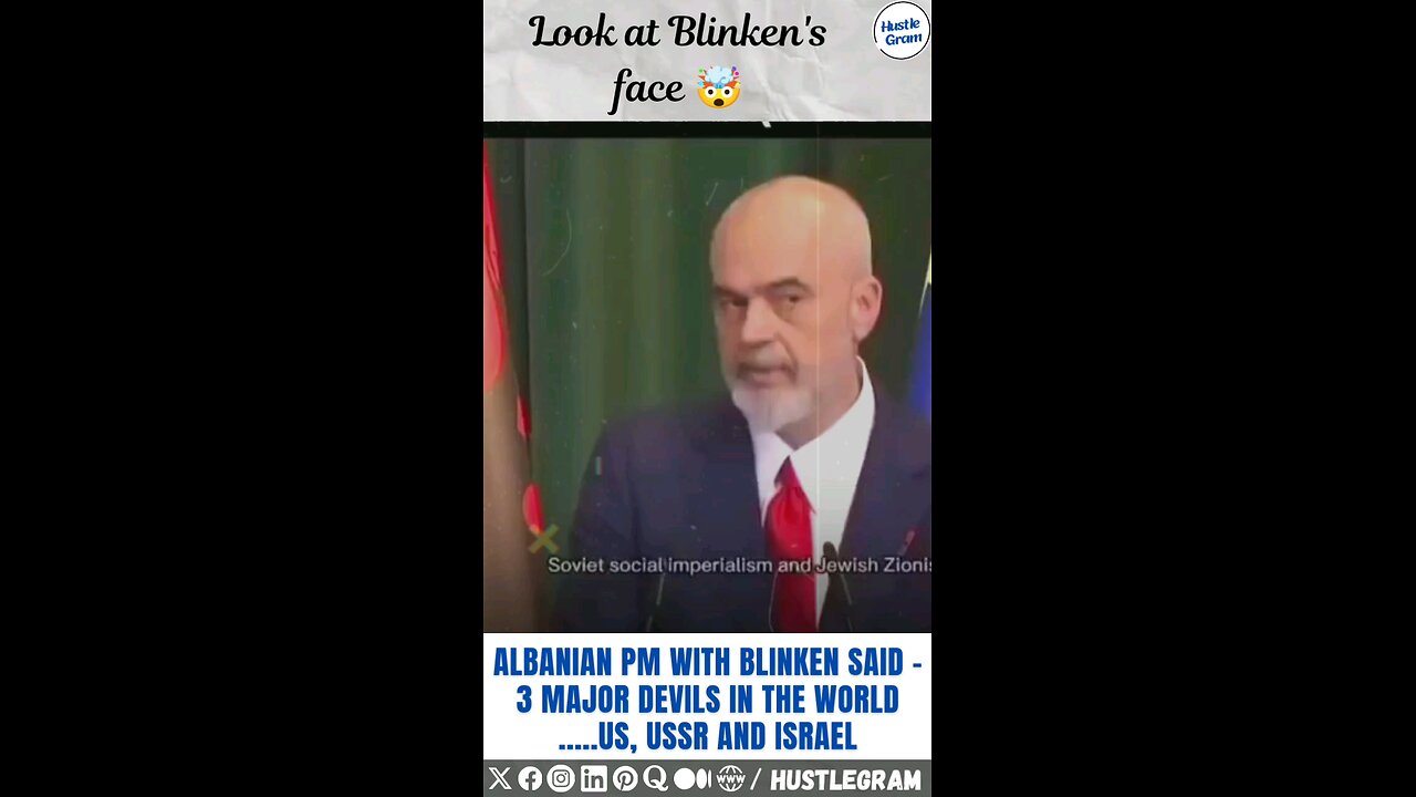 🥶 ALBANIAN PM with US secretary Blinken said, there are three devils.