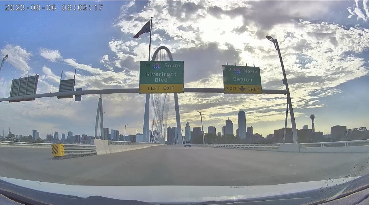 Margaret Hunt Hill Bridge Dallas Dashcam