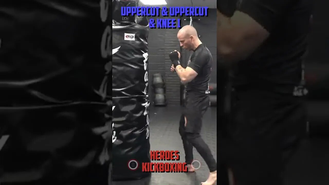 Heroes Training Center | Kickboxing "How To Double Up" Uppercut & Uppercut & Knee 1 - Back | #Shorts