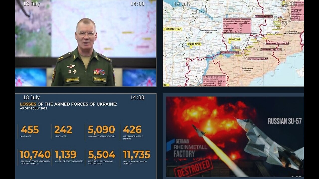 18.07.23 ⚡️Russian Defence Ministry report on the progress of the deNAZIficationMilitaryQperationZ