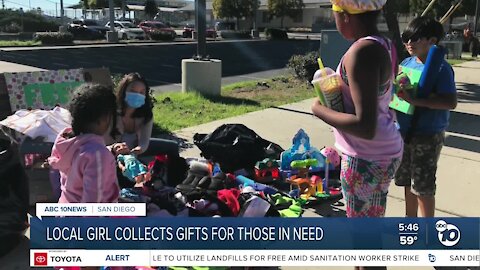 San Diego girl collects gift for those in need