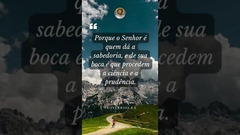 Provérbios 2,6 - Porque o Senhor é quem dá a sabedoria, e de sua boca é que procedem a ciência e...