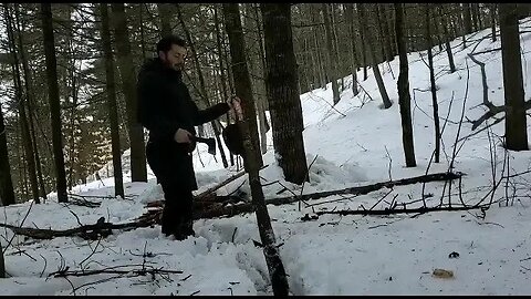 Preparing wood for our campfire after a nice hike #nature #Canada #bushcraft