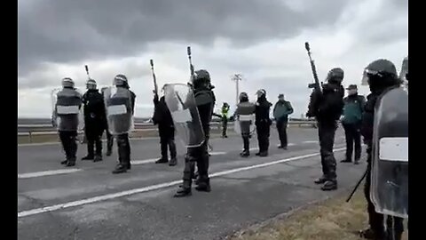 Farmers protesting in Spain so they shot some of them