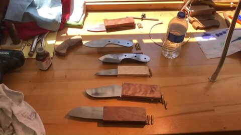 Working on 6 knives at once