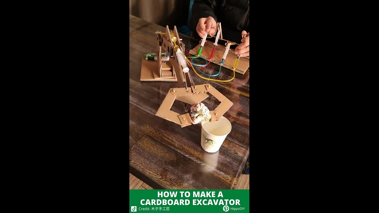 How to make a cardboard excavator