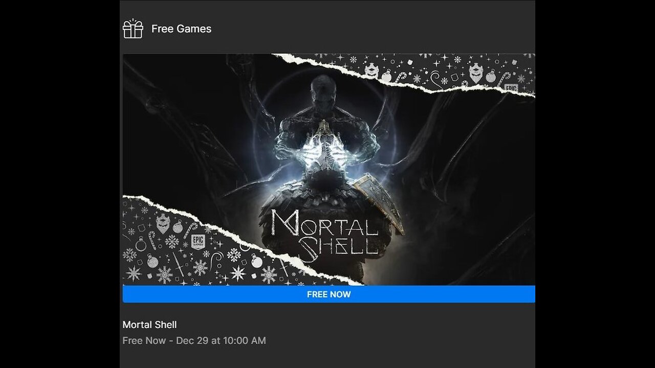 12 28 2022 FREE EPIC GAME OF THE DAY "MORTAL SHELL" 24 HR ONLY CLAIM TODAY! #free #epicgames #epic