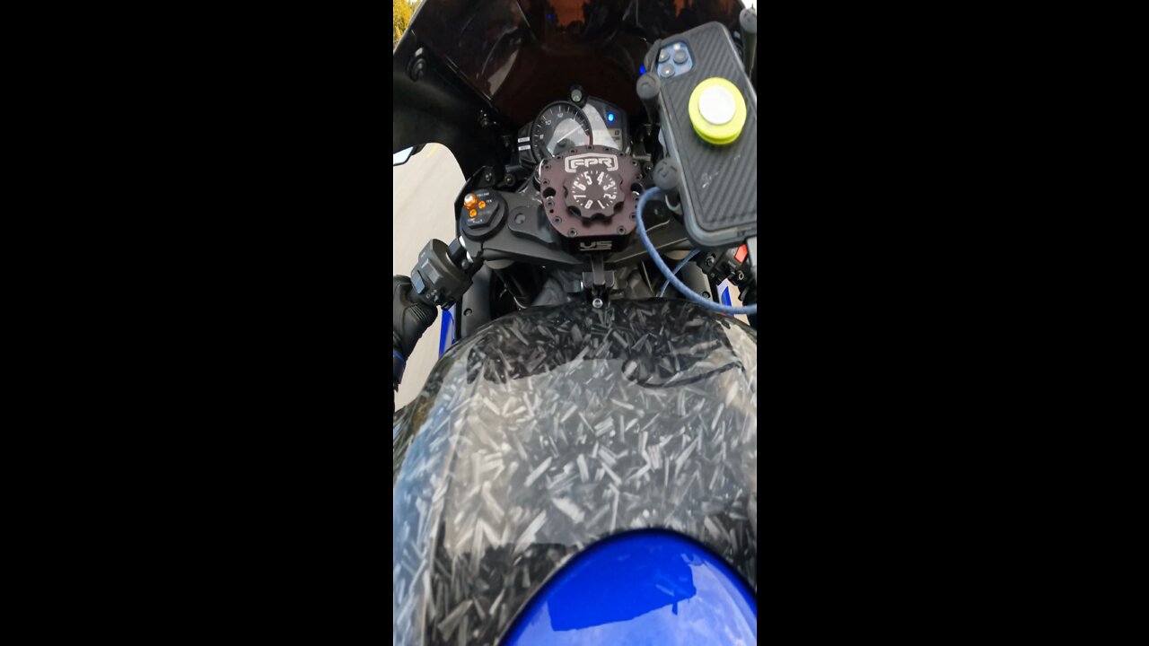 pov of a crotch rocket motorcycle accelerating