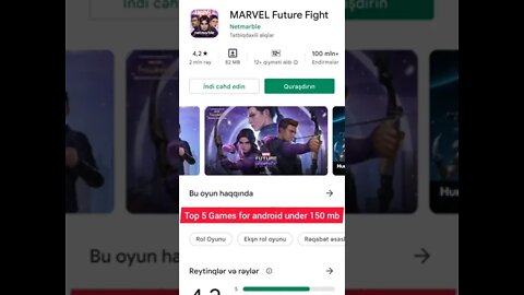 play store top 5 Games for android under 150 mb