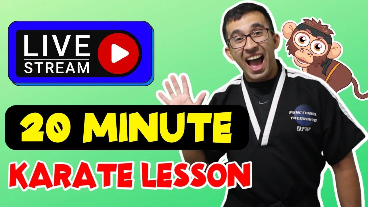 How To Learn Karate At Home | 20 Minute Lesson For Kids | LIVE With Master Kelley & Dojo (Week 62)