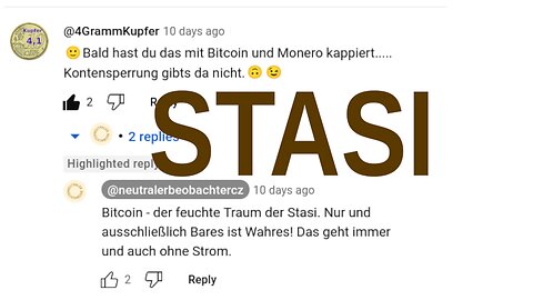 Bitcoin STASI-COIN @Moneypulation @neutralerbeobachtercz