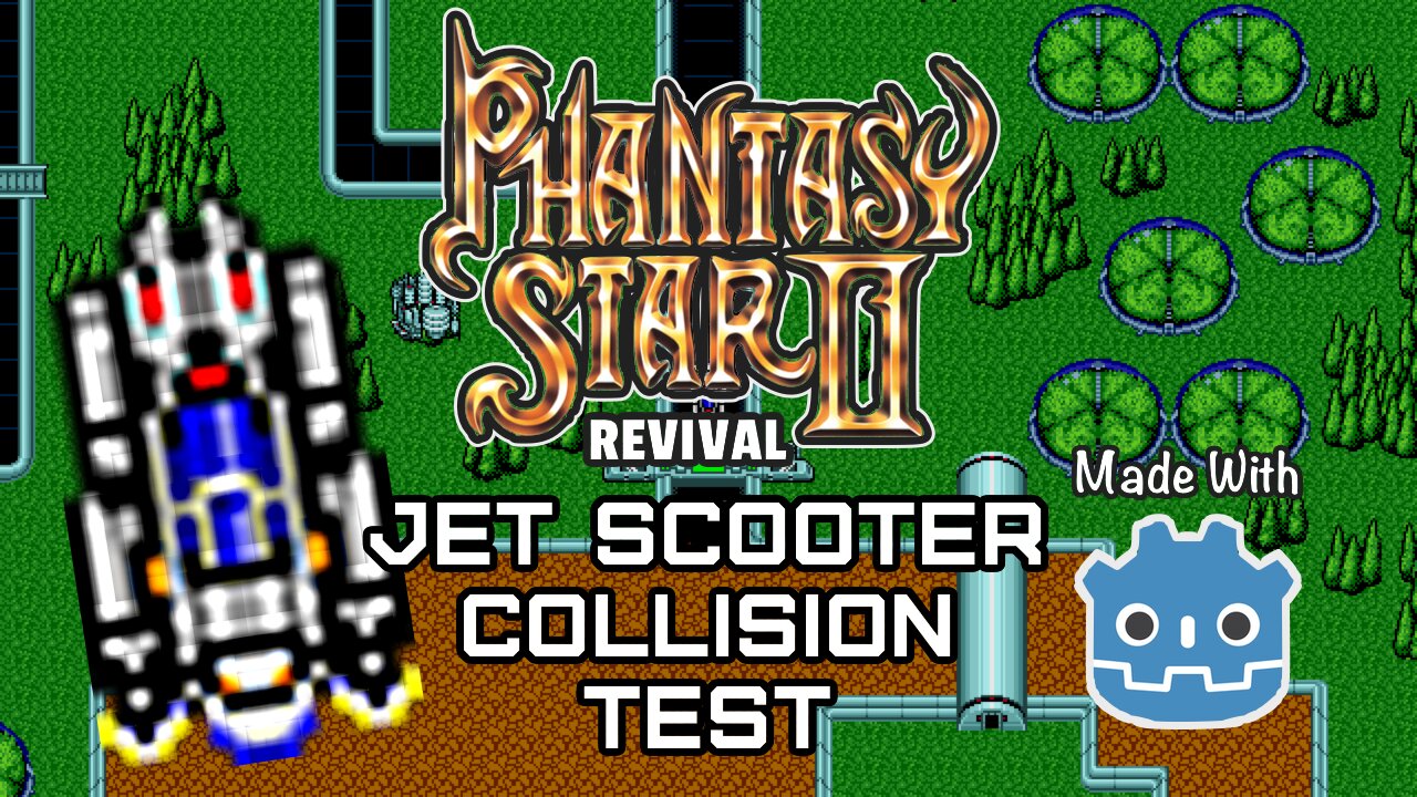 Phantasy Star II Revival Jet Scooter Collision Test - Check Out This Recreation in GODOT!