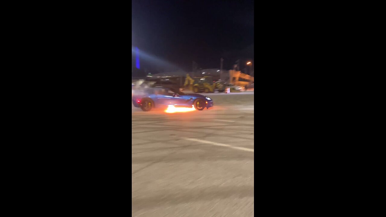 Corvette drift caught flames