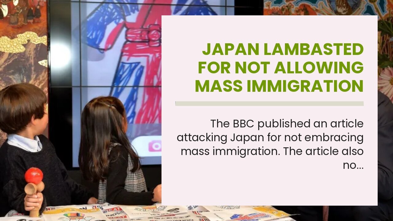 Japan Lambasted For Not Allowing Mass Immigration