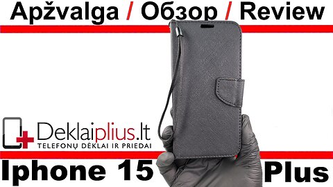 Telone dėklas su skyreliais - juodas Apple Iphone 15 Plus