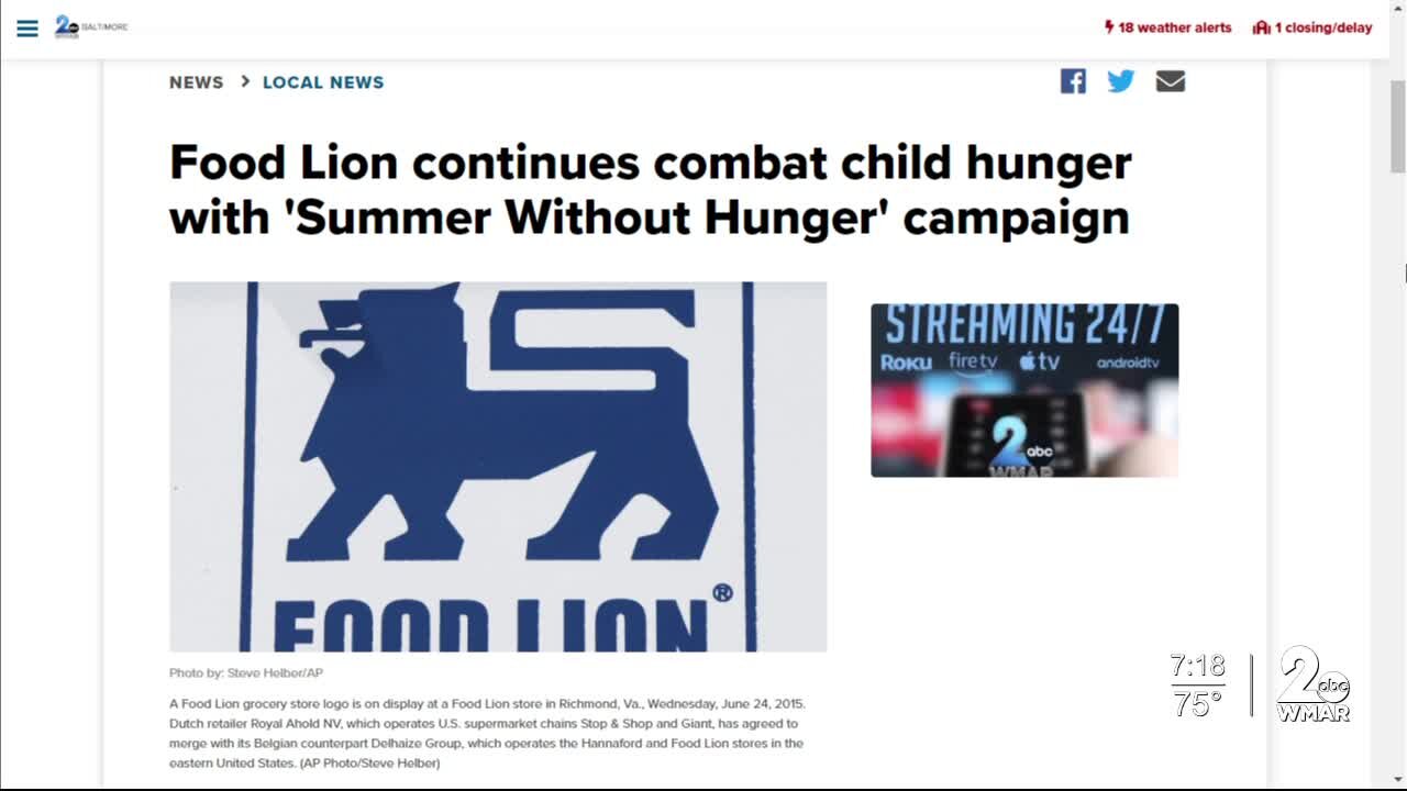 Food Lion continues to combat child hunger with 'Summer Without Hunger' campaign