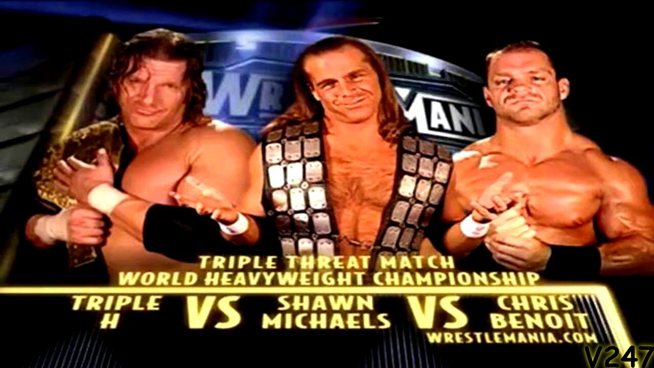 Shawn Michaels vs Triple H vs Chris Benoit WrestleMania XX Highlights