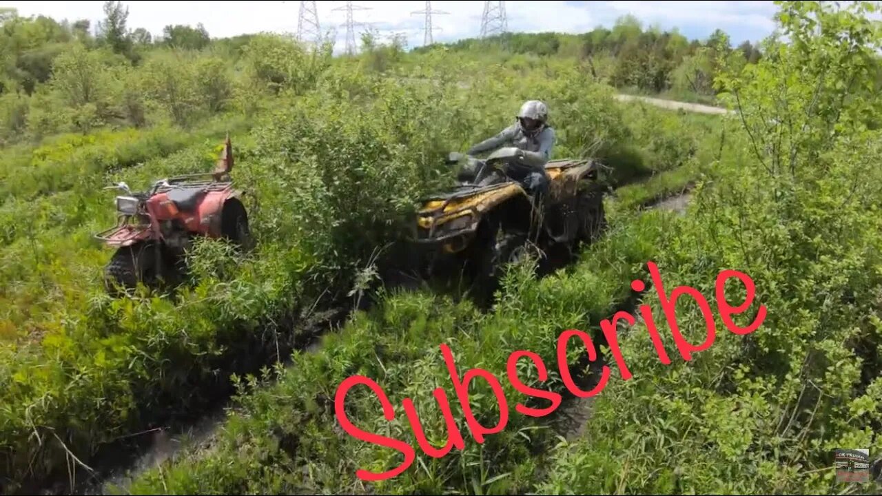 Can-Am VS. Honda Trike family mud day