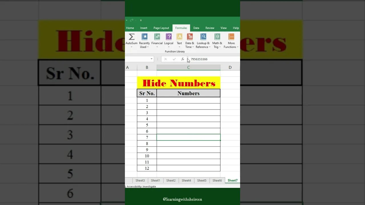 Hide Numeric Values in Excel #exceltips #microsoftexcel #excelsolutions #dataanalysis #excel