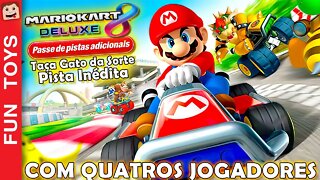 FASE INÉDITA na DLC do MARIO KART 8 Deluxe 🏁 Com 4 jogadores! Taça Gato da Sorte! Mansão Ninja!