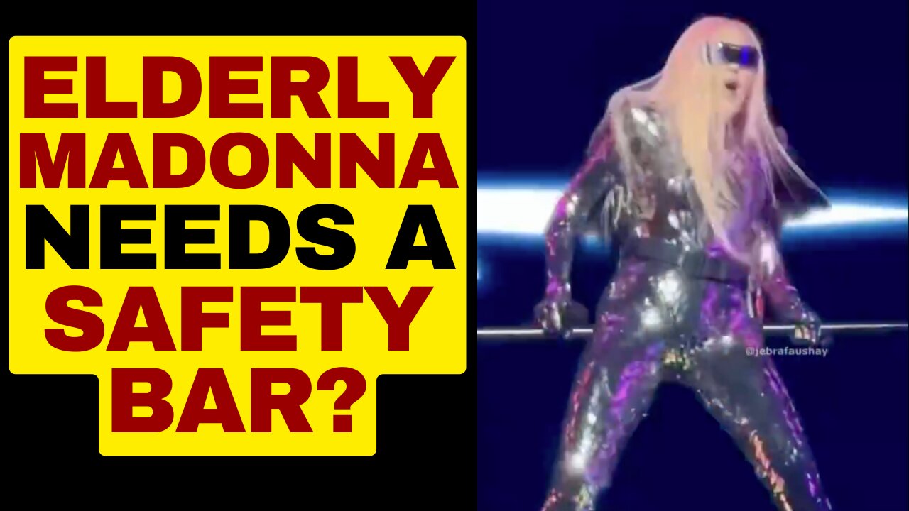 Elderly MADONNA Needs A Safety Bar On Stage?