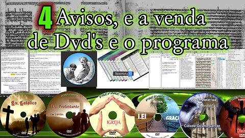 4 avisos, e as vendas dos dvds e o programa BibleWorks