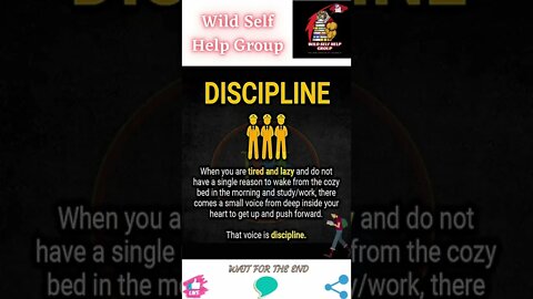 🔥Discipline🔥#shorts🔥#wildselfhelpgroup🔥3 August 2022🔥