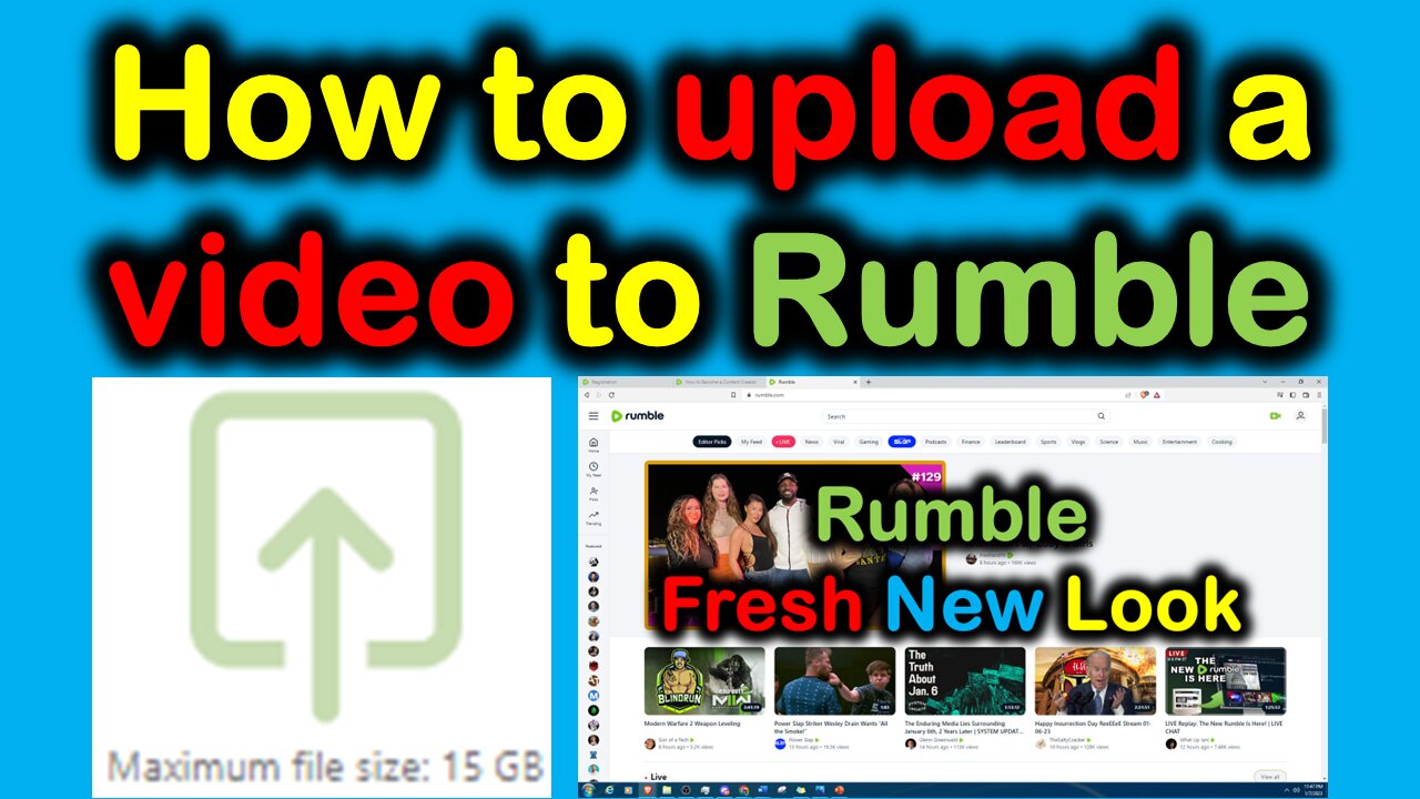 How to upload a video to Rumble.com 2023!