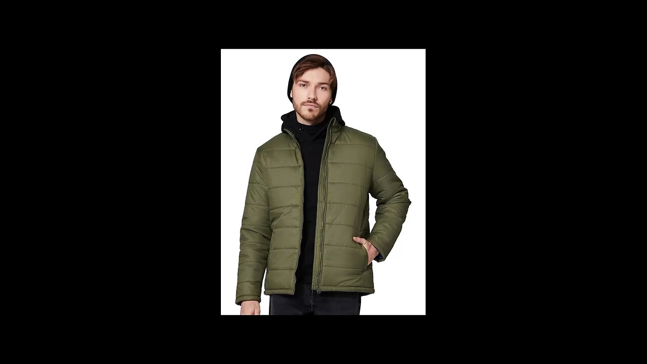 Amazon Brand - Symbol Polyester Men Solid Full Sleeves Regular Fit Bomber Standard Length Jacket